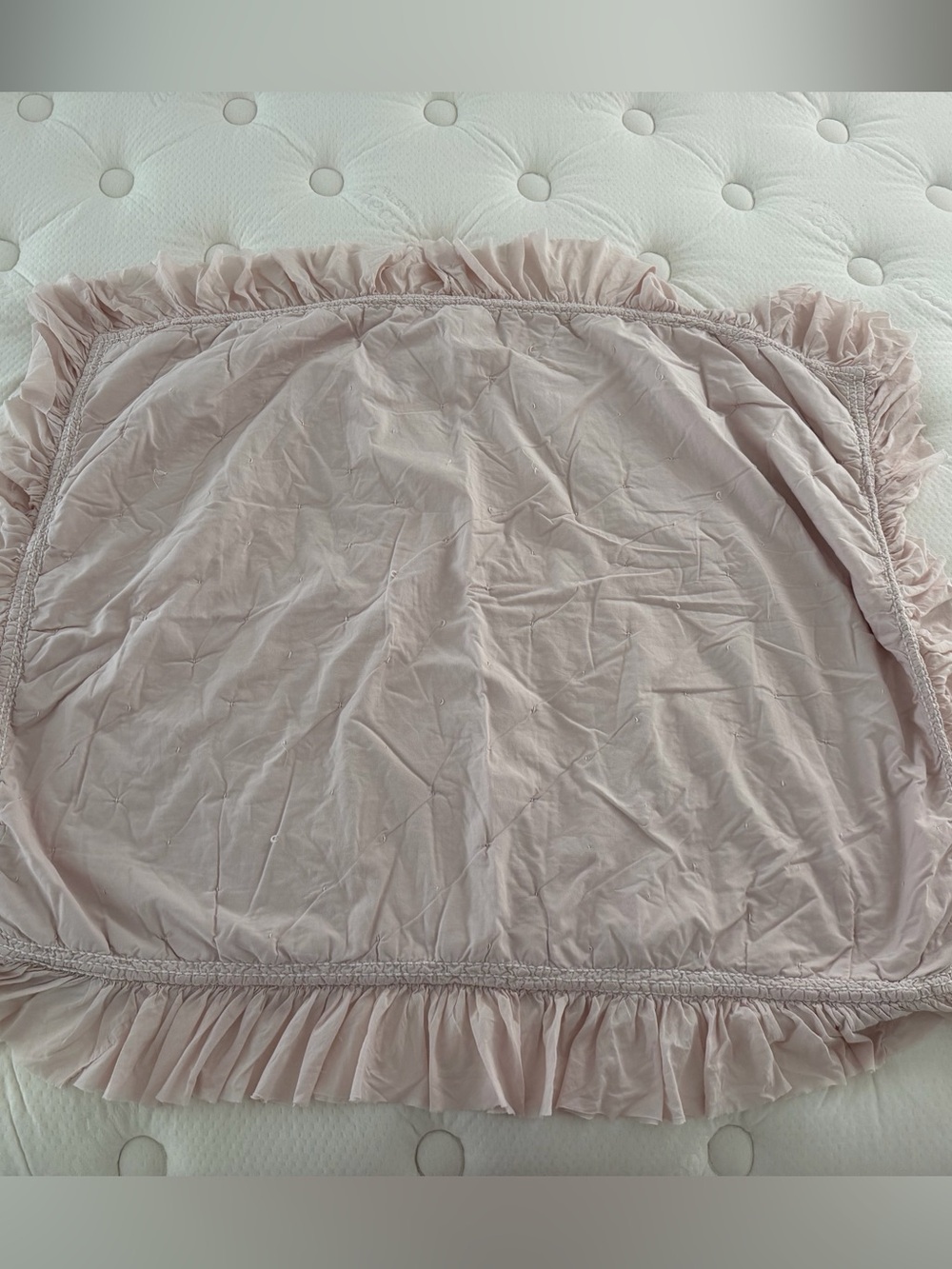 Restoration Hardware Ruffled Infant Comforter - Pale Pink